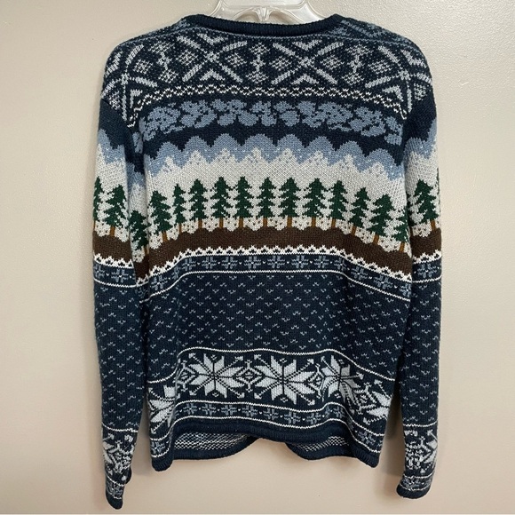 Vintage Pine Forest Mountain Cabin Sweater size Medium snow slopes - Picture 6 of 10